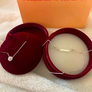 HILLBERG AND BERK BEZEL sterling silver Swarovski white PENDANT new  8mm